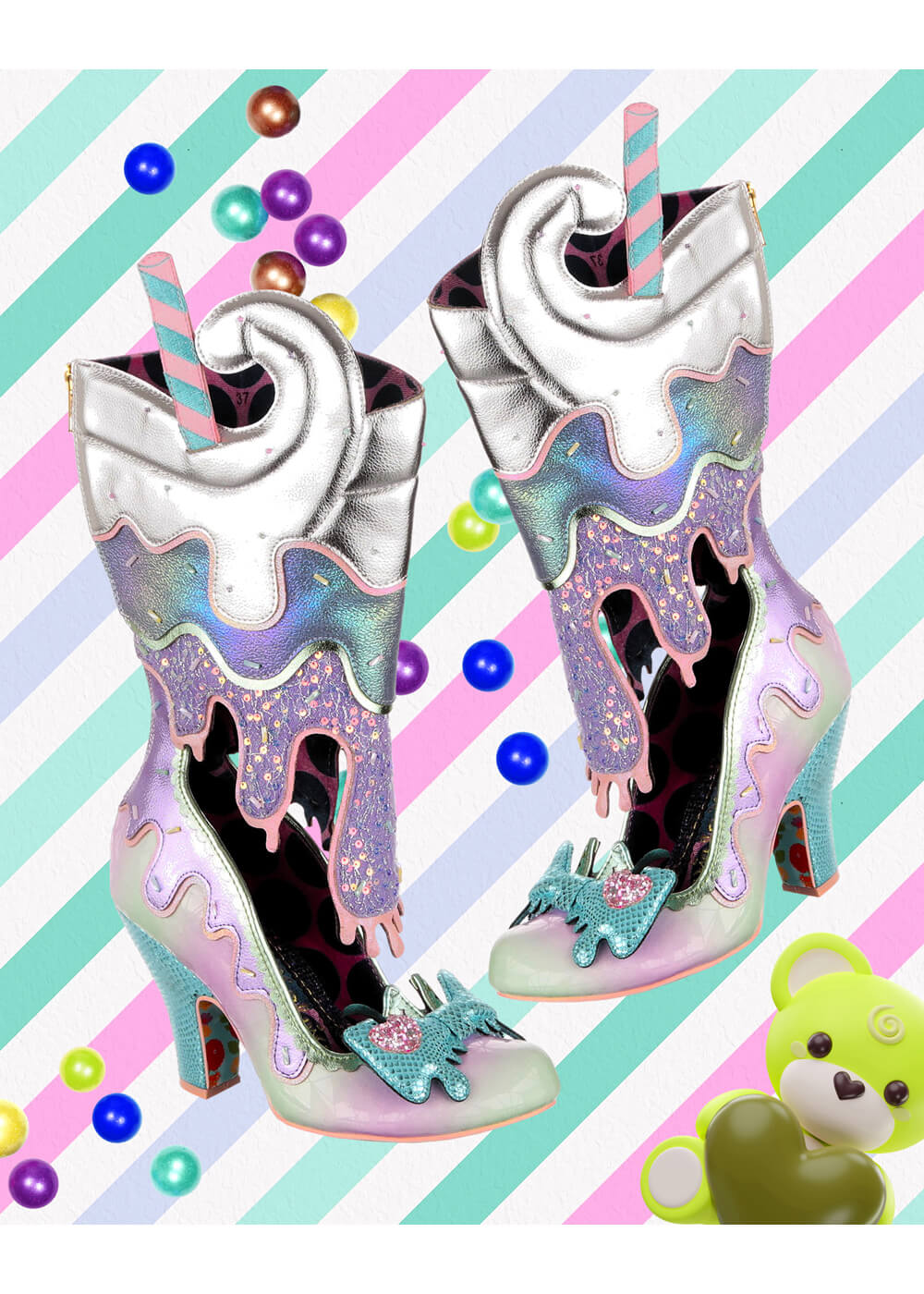 Irregular Choice Cherry On Top Ice Cream Boots Lilac www.succubus.us